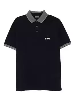 Рубашка поло с логотипом EMPORIO ARMANI, синий