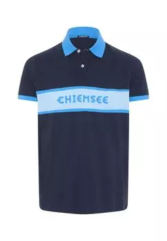 Рубашка-поло с логотипом и контрастными полосками CHIEMSEE, цвет Night Sky