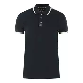 Рубашка поло с логотипом на плечах Aquascutum, черный