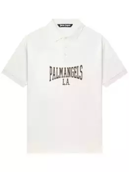 Рубашка поло с логотипом PALM ANGELS, белый