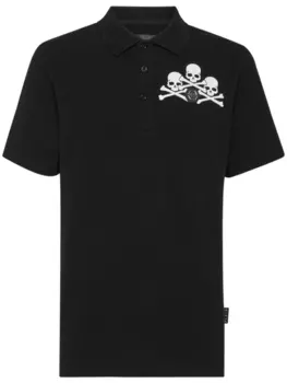 Рубашка поло с логотипом Skull Philipp Plein, черный