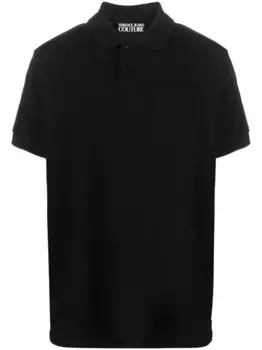 Рубашка поло с логотипом Versace Jeans Couture, черный
