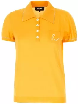 Рубашка поло с логотипом в технике интарсия Rochas, желтый