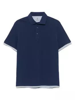 Рубашка поло с многослойным эффектом Brunello Cucinelli, синий