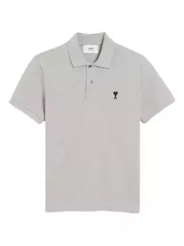 Рубашка поло с монограммой Ami de Coeur AMI Paris, серый