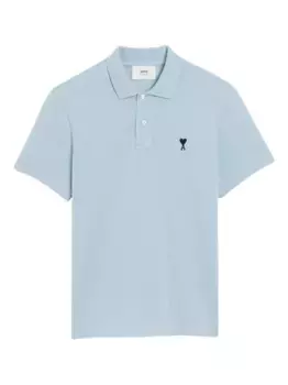 Рубашка поло с монограммой Ami de Coeur AMI Paris, синий