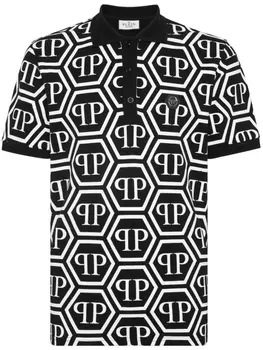 Рубашка поло с монограммой Philipp Plein, черный