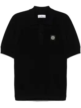 Рубашка поло с нашивкой Compass Stone Island, черный