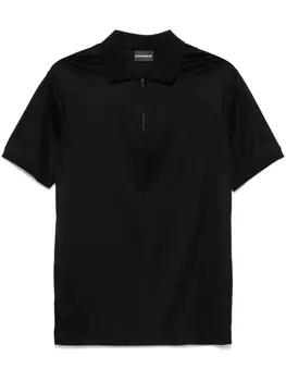 Рубашка поло с нашивкой-логотипом Emporio Armani, черный