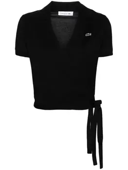 Рубашка поло с нашивкой-логотипом Lacoste, черный