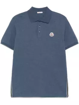 Рубашка поло с нашивкой-логотипом MONCLER, синий