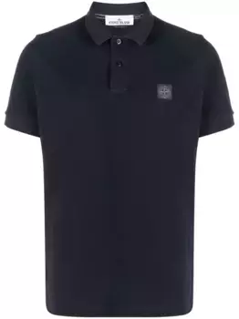 Рубашка поло с нашивкой-логотипом Stone Island, синий