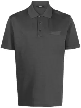 Рубашка поло с нашивкой-логотипом VERSACE, серый