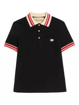 Рубашка поло с нашивкой VLogo Signature Valentino Garavani, черный