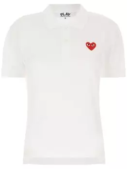 Рубашка поло с нашивкой в виде сердца Comme Des Garons Play, белый