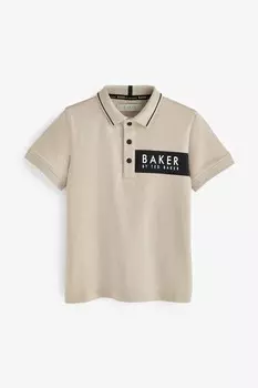 Рубашка-Поло с нейлоновыми вставками Baker By Ted Baker, бежевый