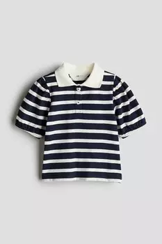 Рубашка-Поло с объемными рукавами H&M, синий
