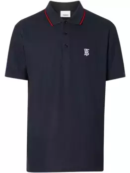 Рубашка-поло с отделкой Icon Stripe BURBERRY, синий