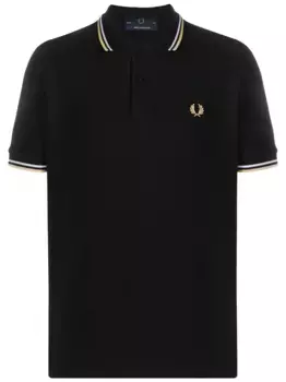 Рубашка-поло с отделкой в полоску Fred Perry, черный