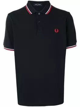 Рубашка поло с отделкой в полоску и логотипом Fred Perry, синий