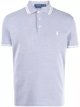 Рубашка поло с отделкой в полоску Polo Ralph Lauren, синий