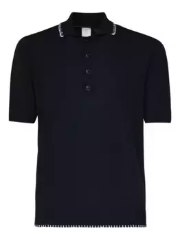 Рубашка поло с отделкой в рубчик Eleventy, синий