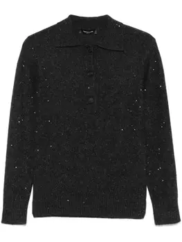 Рубашка поло с пайетками Fabiana Filippi, серый