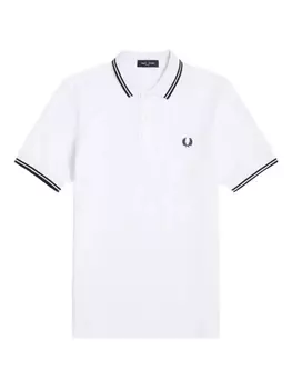 Рубашка-поло с полосатой отделкой Fred Perry, белый