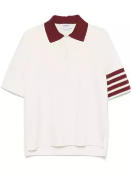Рубашка поло с полосками 4-Bar THOM BROWNE, нейтральный