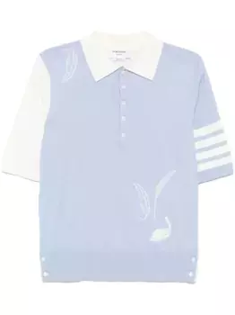 Рубашка поло с полосками 4-Bar THOM BROWNE, синий