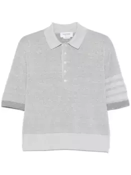 Рубашка поло с полосками 4-Bar THOM BROWNE, серый