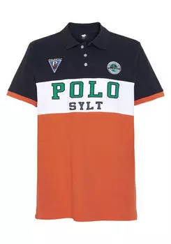 Рубашка-Поло с полосками и заплатками Polo Sylt, оранжевый