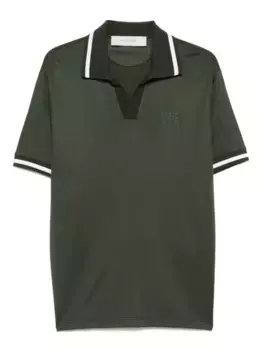 Рубашка поло с полосками на воротнике GOLDEN GOOSE, зеленый