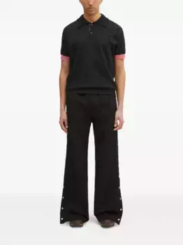 Рубашка-поло с потертой рубчатой отделкой Andersson Bell, черный