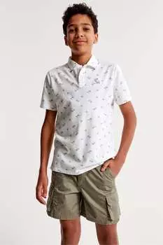 Рубашка-Поло с принтом Abercrombie & Fitch, белый