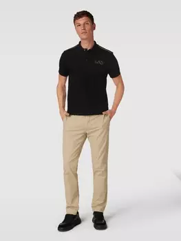 Рубашка-поло с принтом этикетки EA7 Emporio Armani, черный