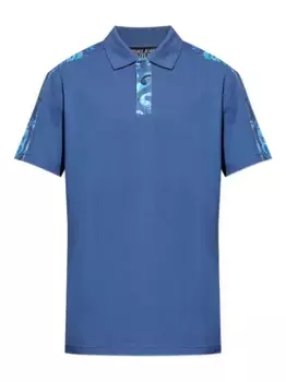 Рубашка поло с принтом Baroque Versace Jeans Couture, синий