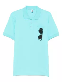 Рубашка поло с принтом Moschino, синий