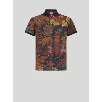 РУБАШКА ПОЛО С ПРИНТОМ ПАВЛИНА ETRO, синий