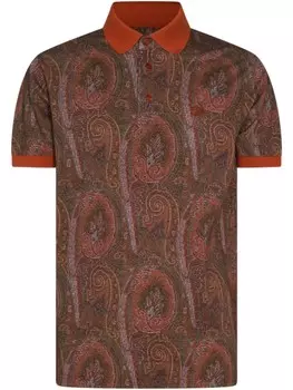 Рубашка поло с принтом пейсли ETRO, коричневый