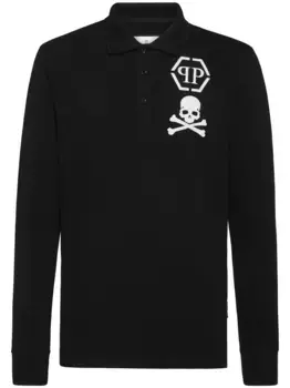 Рубашка поло с принтом Philipp Plein, черный