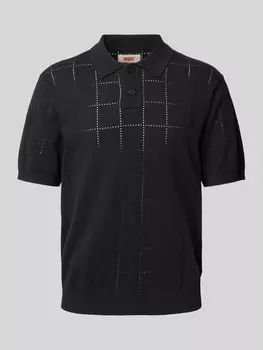 Рубашка поло с ребристыми манжетами Levi's, черный