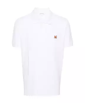 Рубашка Поло S с логотипом в виде лисы Maison Kitsun, белый