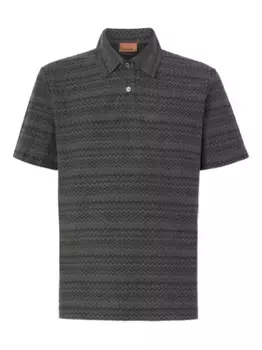 Рубашка-поло с шевронным узором Missoni, серый