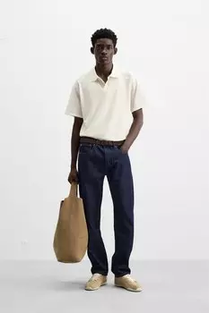Рубашка поло с текстурированной структурой ZARA, экрю