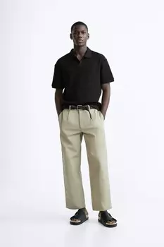 Рубашка поло с текстурированной структурой ZARA, черный