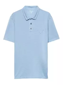 Рубашка поло с треугольным логотипом Prada, синий