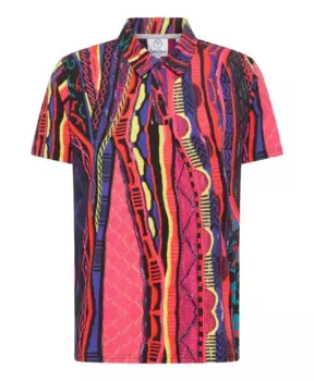 Рубашка Поло с трикотажным принтом демахо Carlo Colucci, мультиколор