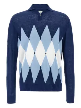Рубашка поло с узором «Аргайл-интарсия» Ballantyne, синий