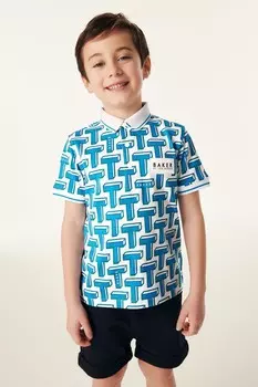 Рубашка поло с узором Baker By Ted Baker, синий